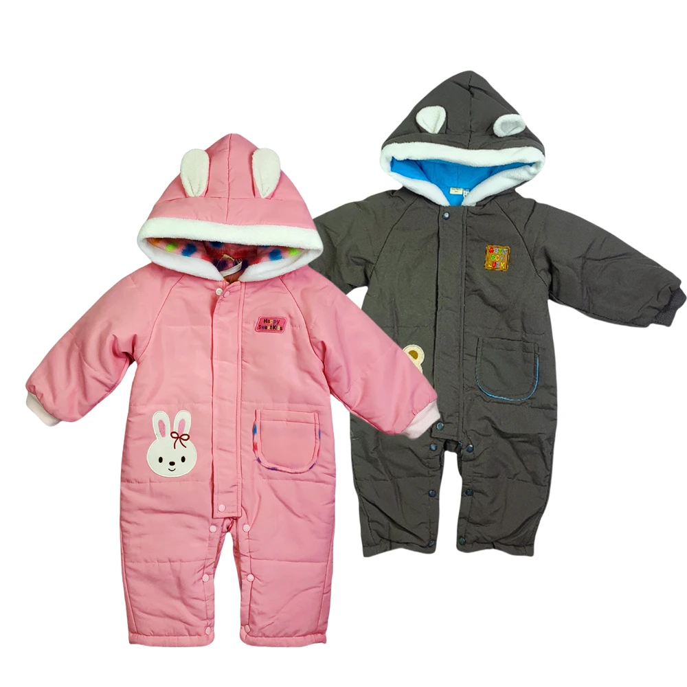 婴幼儿宝宝连体衣冬季加厚保暖外套可爱洋气爬服婴儿加棉连体衣