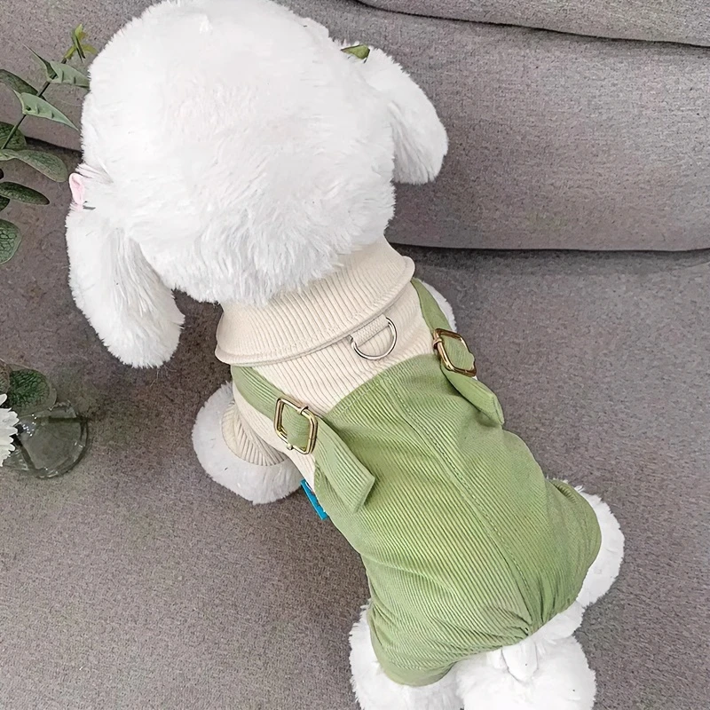 狗狗衣服可牵引四脚衣秋季新款泰迪比熊博美小型犬宠物薄款背带裤