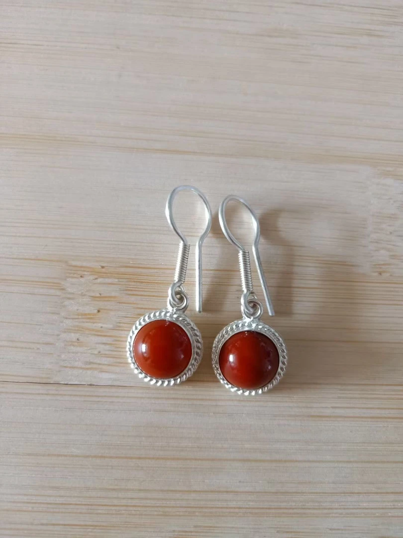 足银耳饰 纯手工作品 9999纯银耳环