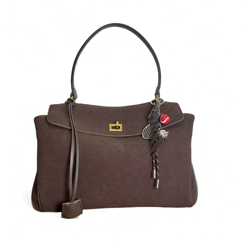 【Mr.ZHOU】磨砂皮质感复古公文包高级单肩斜挎包手提大容量托特包