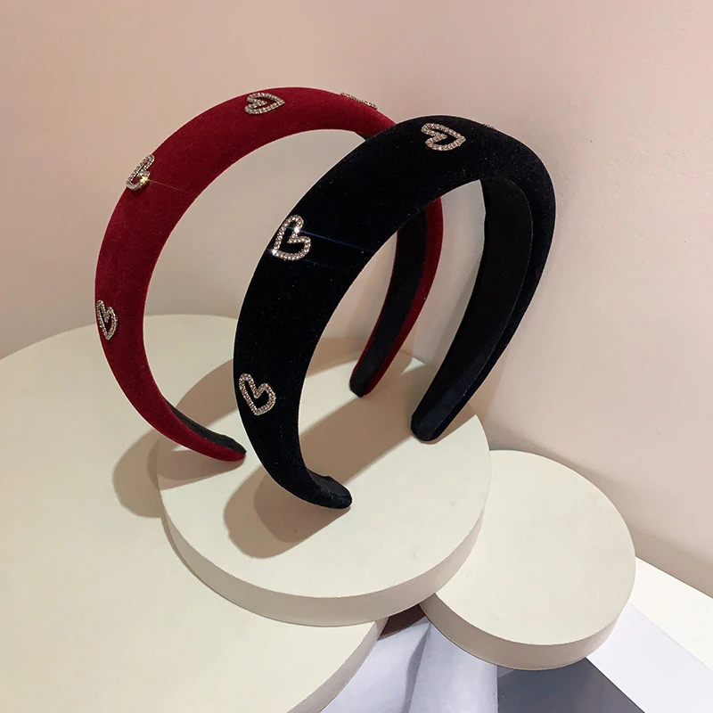 复古气质爱心丝绒高级感压发头箍头饰网红秋冬法式宽边海绵发箍Z