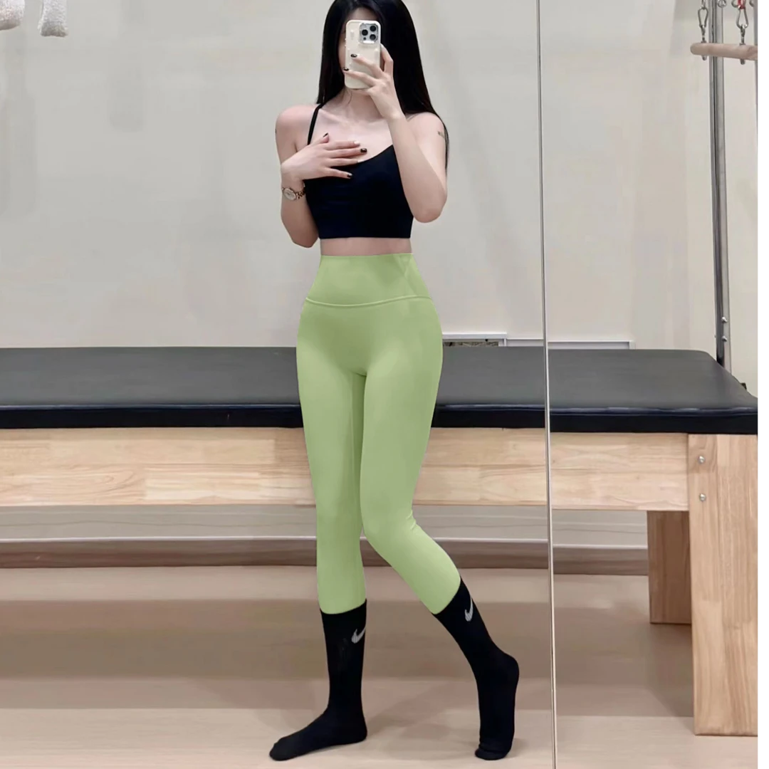 夏季款裸感超高腰提臀瑜伽裤运动紧身显瘦瑜伽裤高弹力健身裤速干