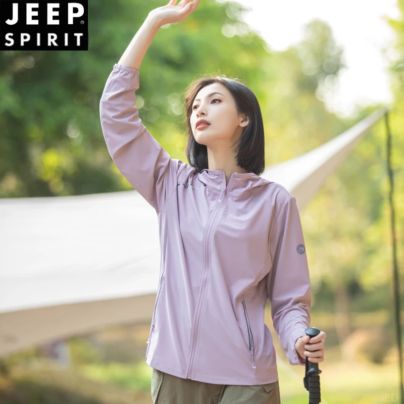 JEEP吉普小个子女款冲锋衣显瘦百搭款2025夏季爆款户外休闲防晒服