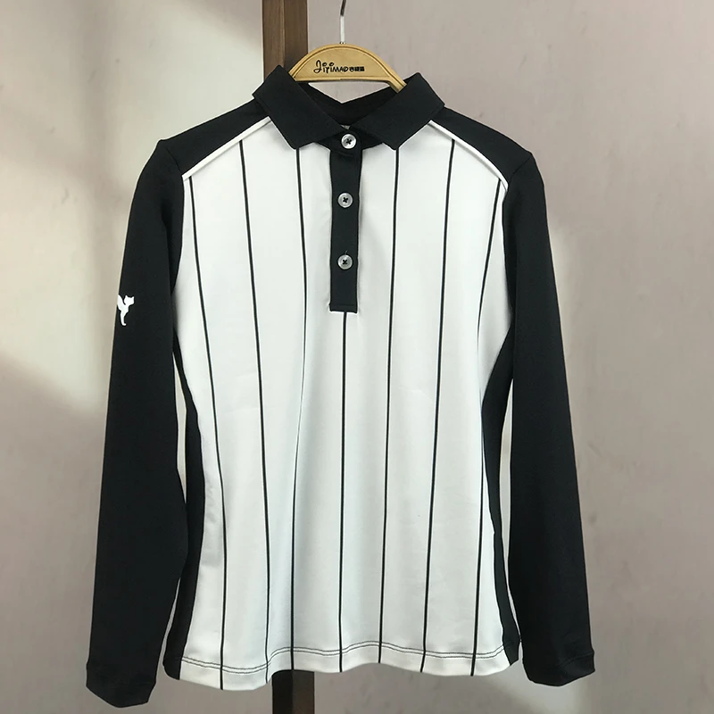 吉缇猫高尔夫服装女童秋冬款Polo长袖舒适透气吸湿排汗运动上衣女