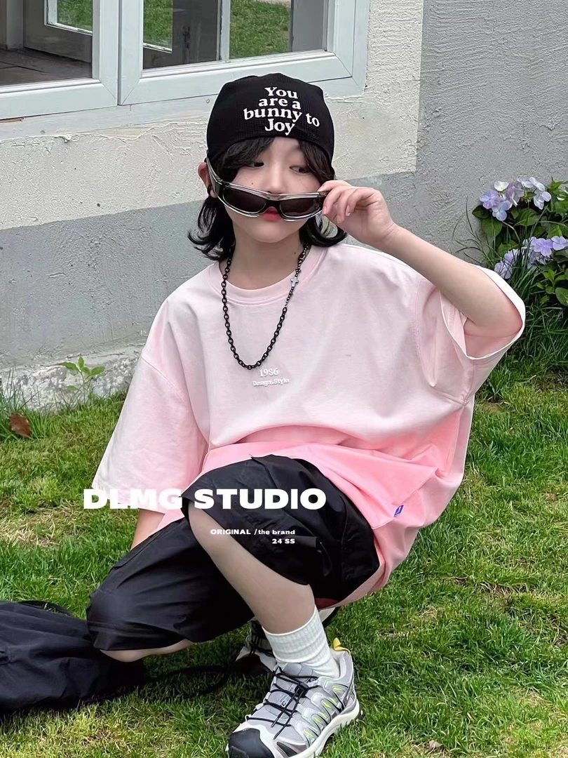 渐变扎染中大童短袖夏款百搭韩版中大童T