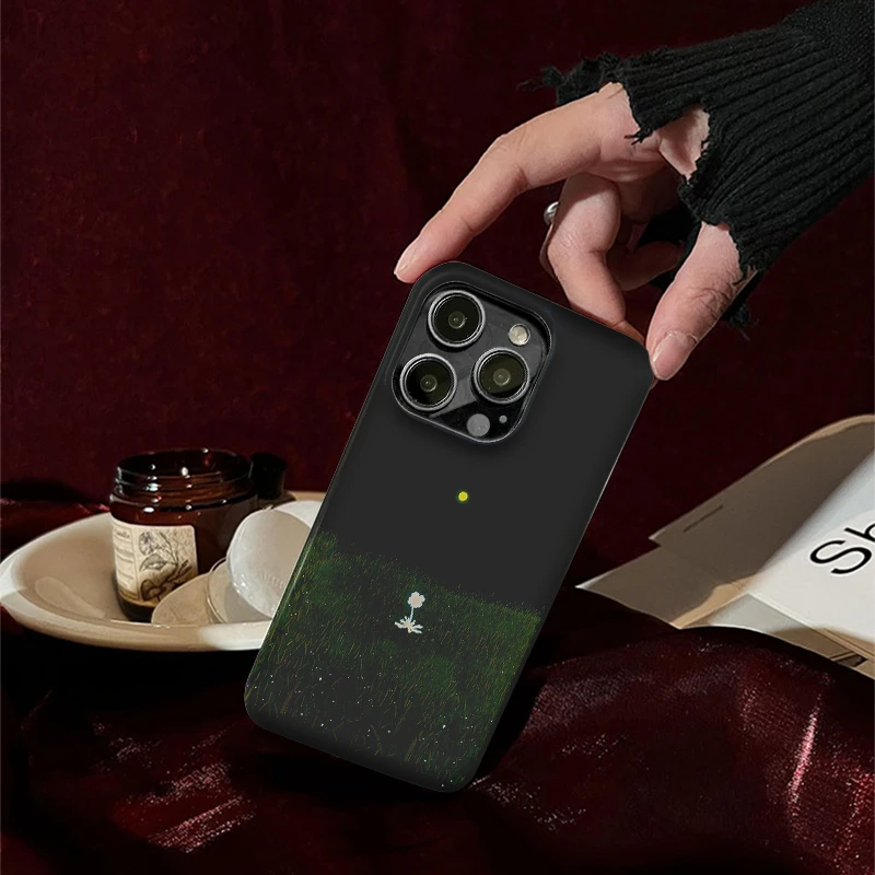 艺术绘画月下灵花苹果IPhon15pro/14promax/15/14/13/11/xr菲网红