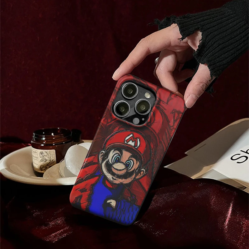 苹果15pro马里奥手机壳ins风iPhone14promax个性15菲林14创意潮牌