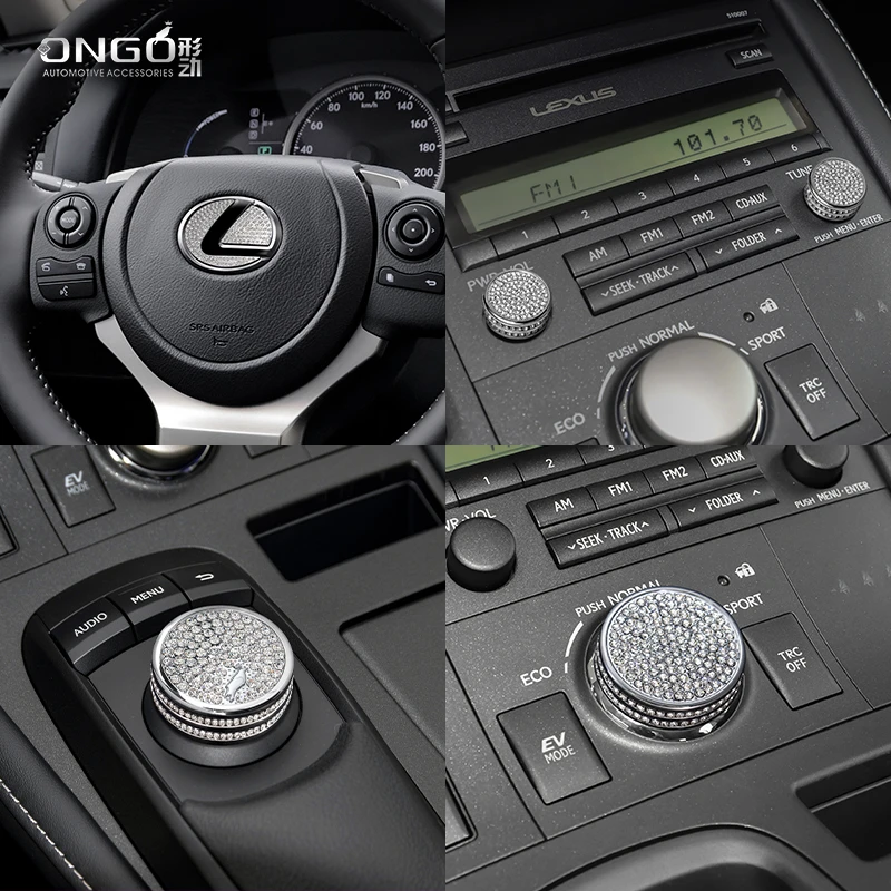 ONGO形动适用雷克萨斯CT200h内饰中控旋钮水晶钻装饰方向盘车标贴