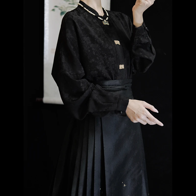 朵朵精选千里江山衬衣暗纹提花对襟衬衫汉服女日常百搭春夏款