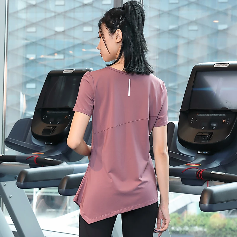 健身房运动跑步速干专业T恤女加肥加大码200斤宽松瑜伽服长袖上衣