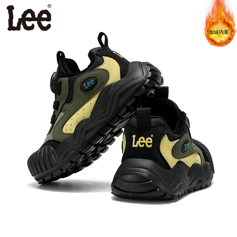 Leekids2025新款冬季加绒加厚保暖防水防滑儿童休闲运动鞋