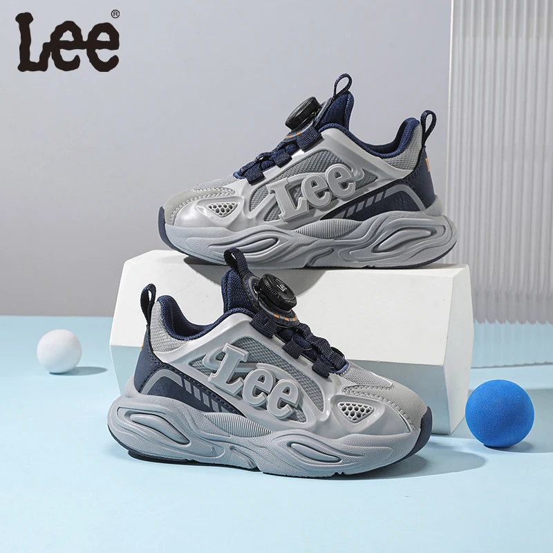 Leekids儿童运动鞋2025春秋新款【科技旋钮】中大童透气网面跑步鞋