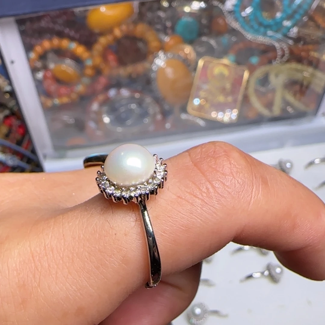 【闪购商品】淡水珍珠戒指银S925镶嵌