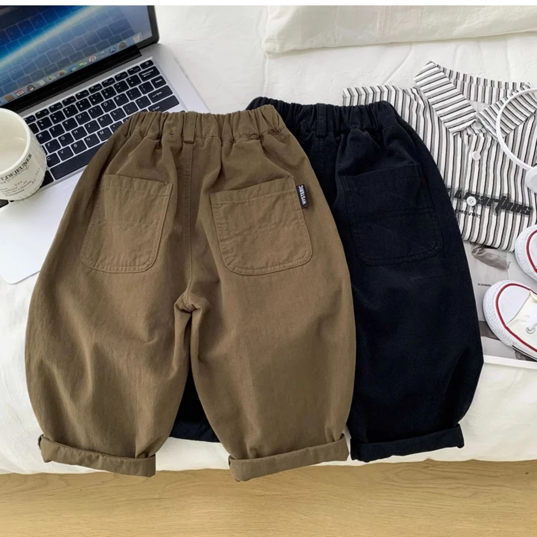 儿童男童裤子韩版宽松儿童时尚哈伦裤2024新款百搭休闲棉布裤子潮