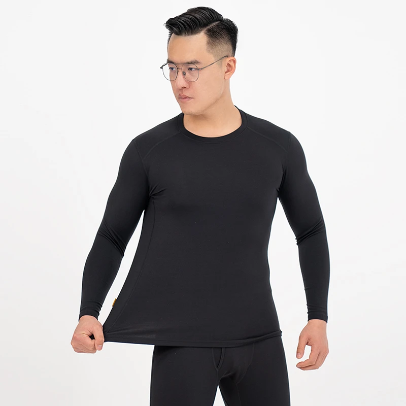 【龙牙】秘暄中厚功能长袖圆领衫打底裤男亲肤防寒修身百搭秋冬跑步