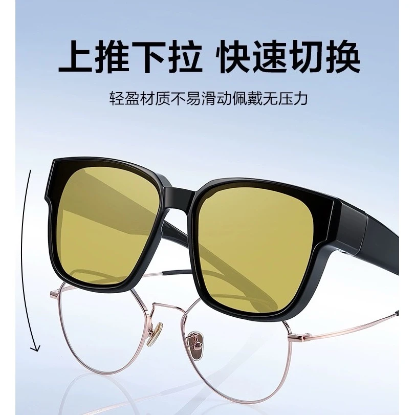 YD新款夜视眼镜晚上开车专用夜间男士防远光灯偏光墨镜男款近视