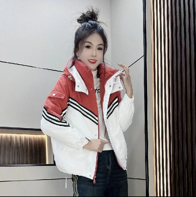 洋气拼色加棉派克服