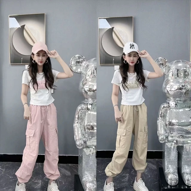 6696短袖+裤子两件套(衣长48裤长96左右)