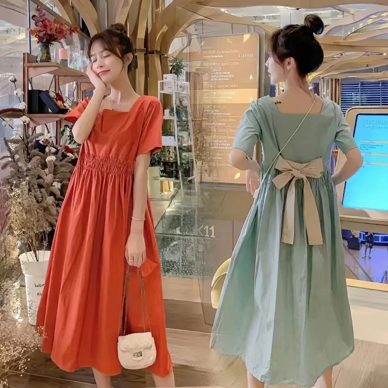 尔彩夏装孕妇连衣裙显瘦时尚夏季孕妇上衣宽松孕妇中长款孕妇裙