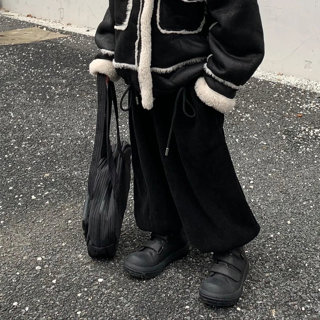 【XST.JDB】-2024秋冬款韩系百搭加绒宽松束脚高级灯笼卫裤