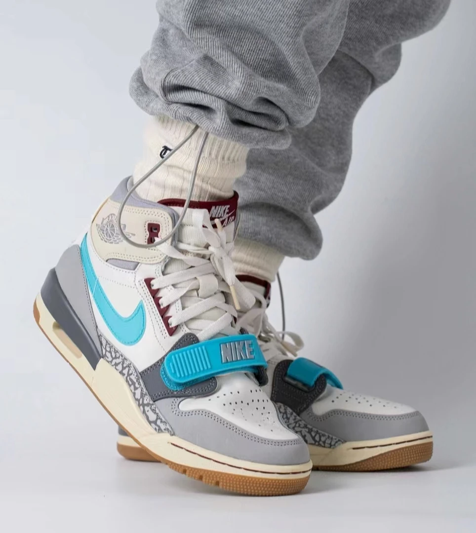 Air Jordan Legacy AJ312男款 白灰蓝 复古高帮篮球鞋 FB1875-141