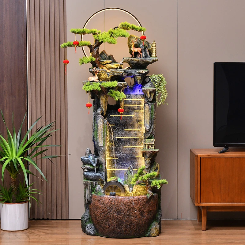招财假山流水喷泉摆件客厅办公室循环水鱼池落地庭院乔迁造景装饰