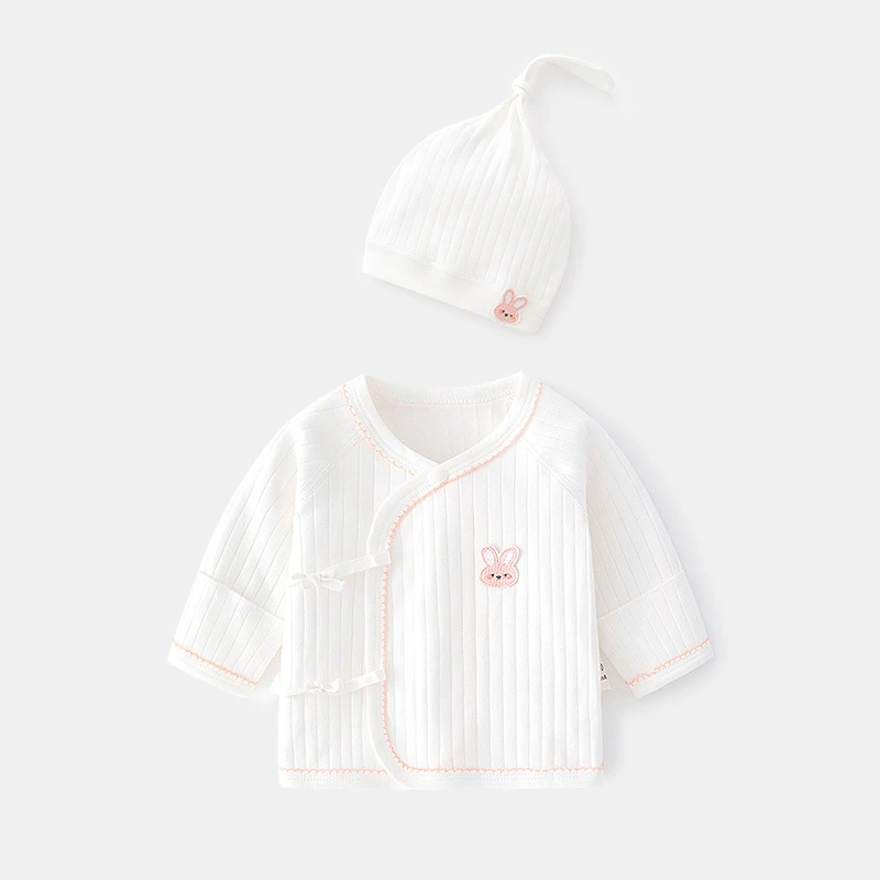 秋季宅家A类新生儿上衣打底无骨春秋款半背衣0-3个月半背衣送帽子