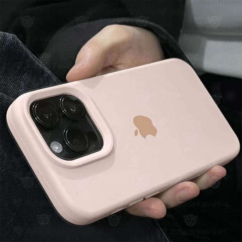 粉白色iPhone14pro max手机壳液态硅胶适用苹果15pro/13/12软壳11