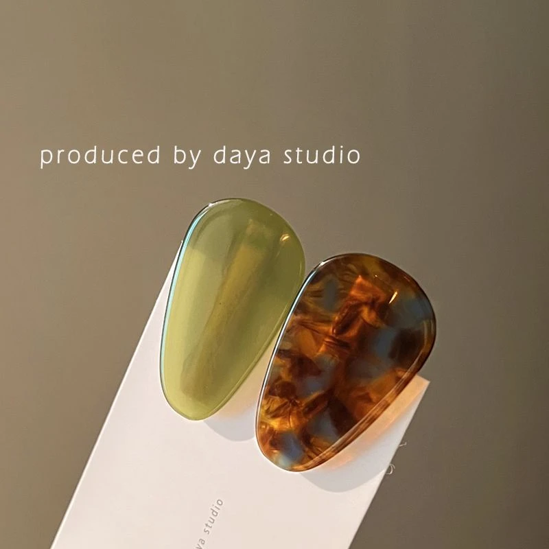 法式又日常醋酸水滴bb夹发夹高J感小众设计气质复古发卡刘海边夹