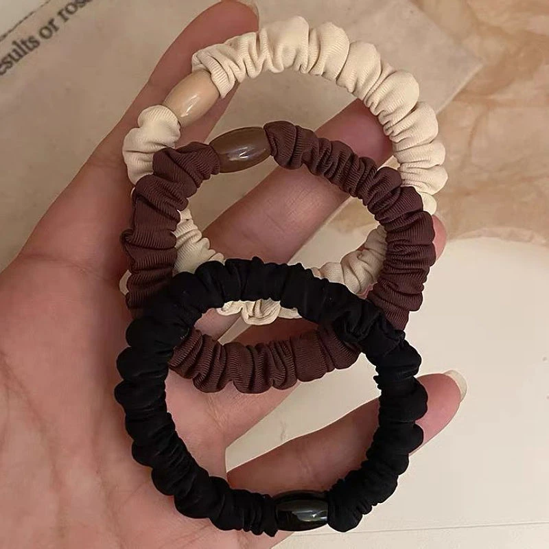 新款韩版高弹力发圈森系头绳女扎头发绳耐用橡皮筋高马尾肠圈发饰
