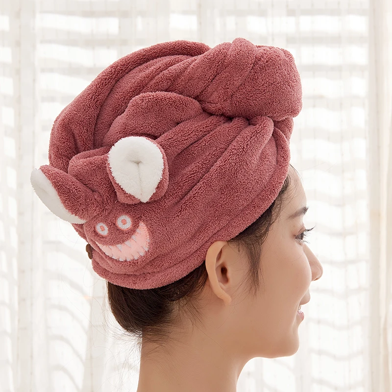 JAHE【浴帽】珊瑚绒干发帽女吸水速干新款洗头干发巾亲肤浴帽包头巾