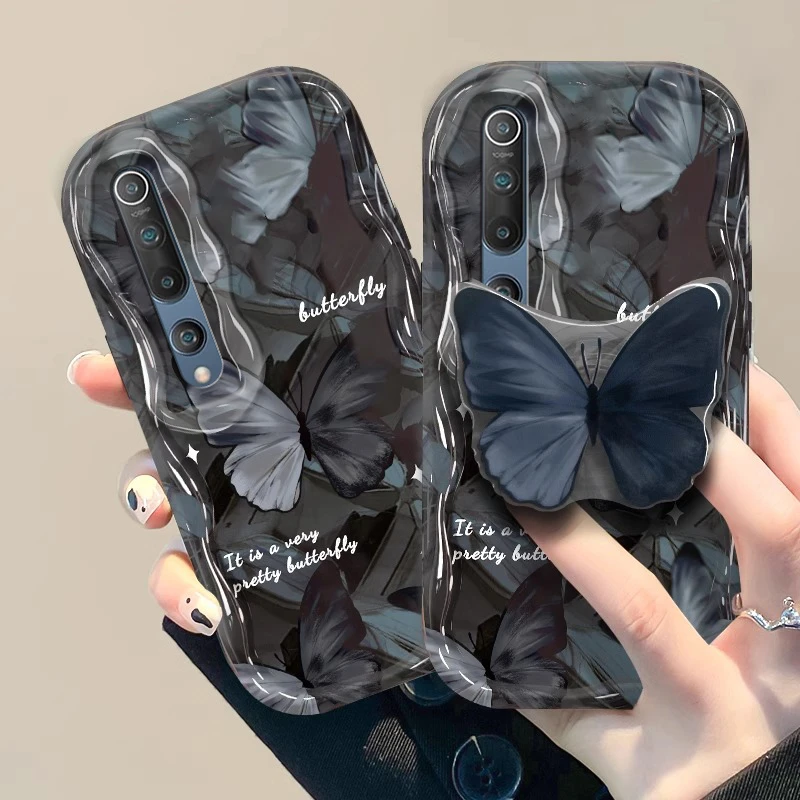 适用于小米10手机壳男女防摔秋款Xiaomi 10S立体炫黑蝴蝶ins小众