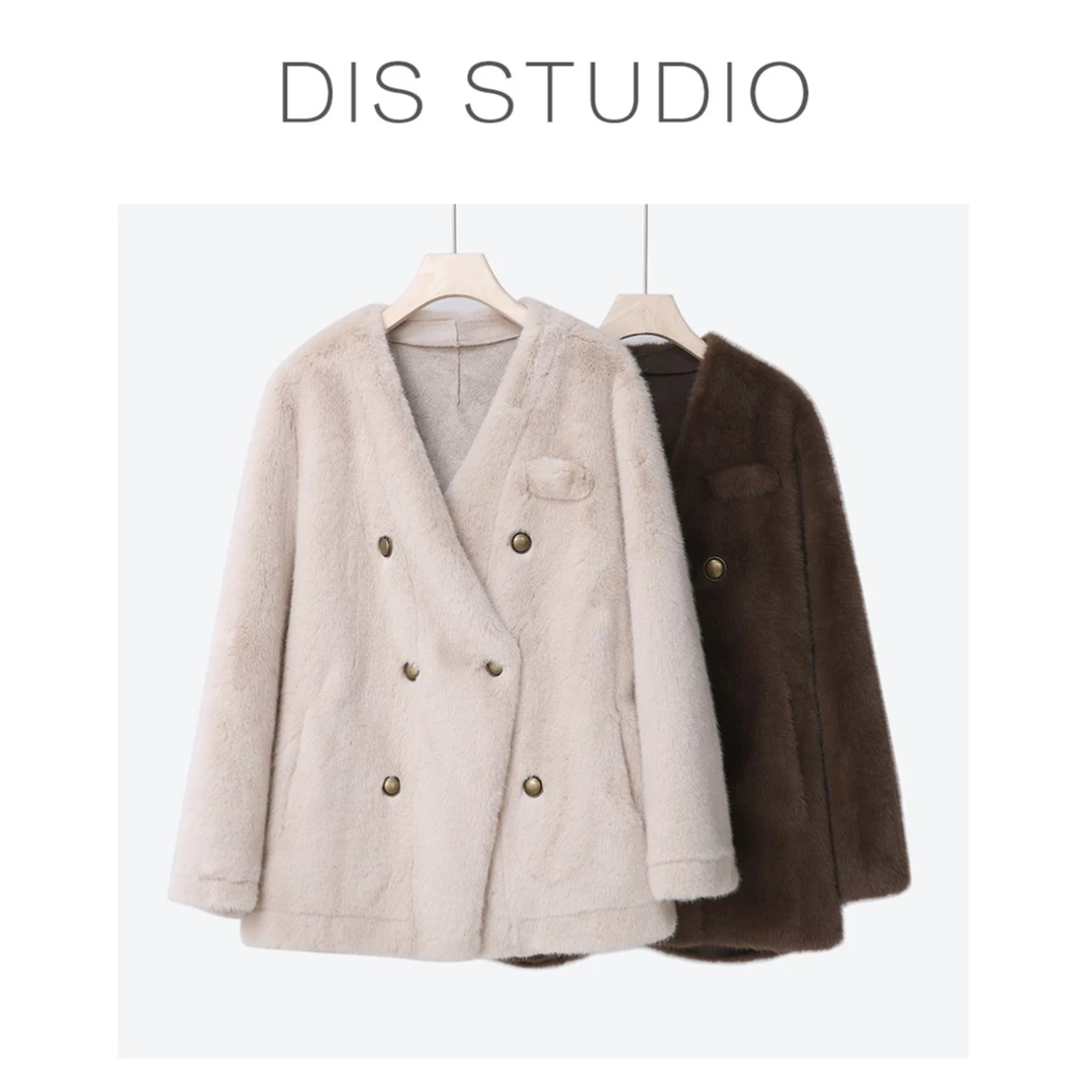 【春节不打烊】【柔雾巧棕】气质百搭加厚保暖宽松毛外套Z523X08208