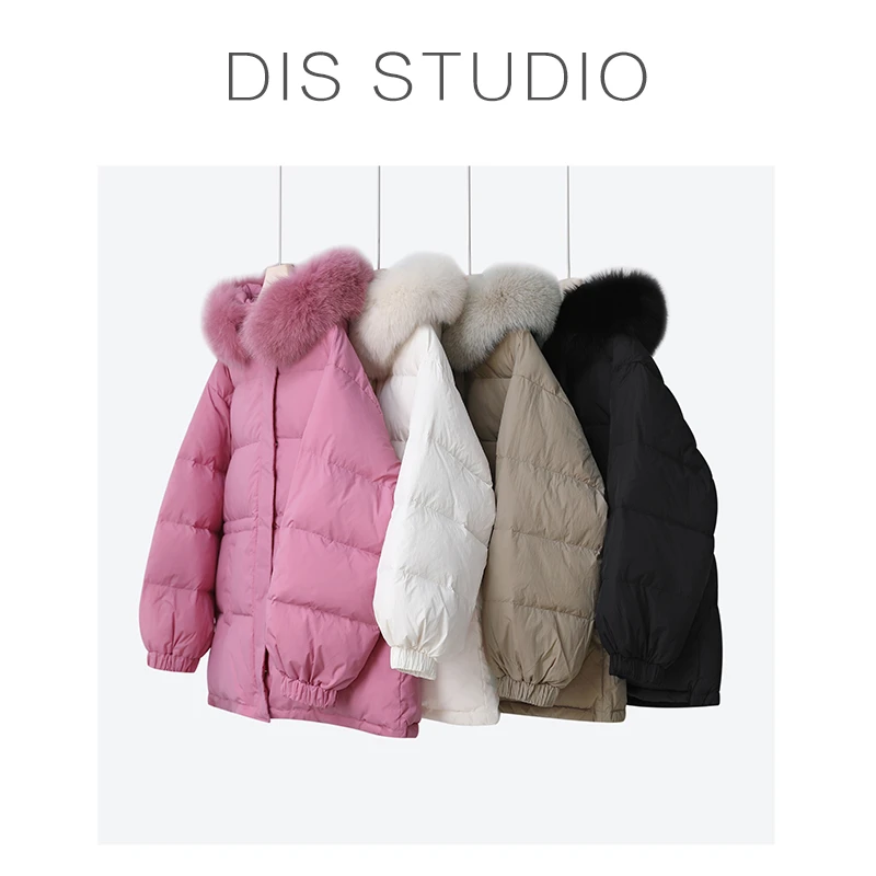 【DIS 现货】【冬日雪芙】百搭收腰加厚毛领连帽羽绒服Z523X10183