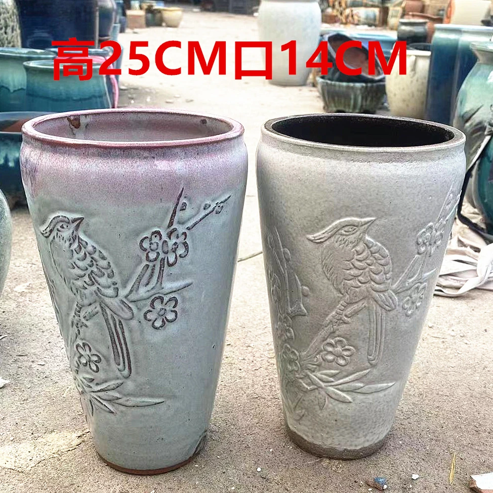 浅色系老桩法师手工简约紫砂粗陶法师老桩绿萝多肉植物陶瓷花盆