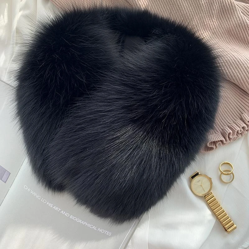 爆款真狐狸毛围脖毛领子真皮草毛毛围巾磁铁扣款时尚ZC-ML001