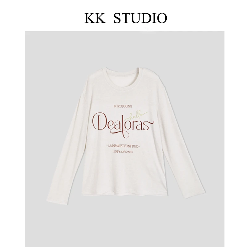 淇老板VK CHOICE初秋新款时尚简约休闲百搭印花长袖宽松上衣8501