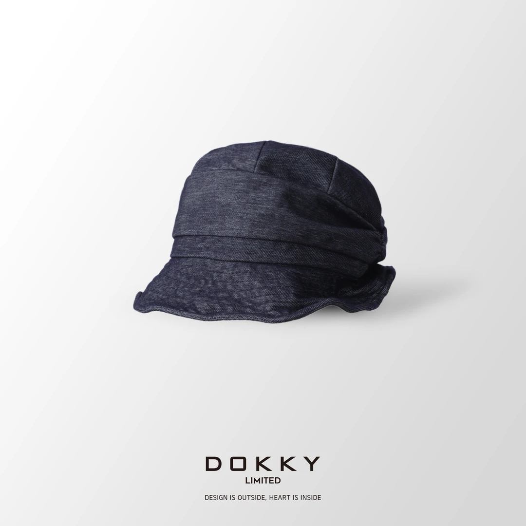 【买手牛仔帽】潮牌订单100棉.褶皱腔调设计感|短檐小盆帽