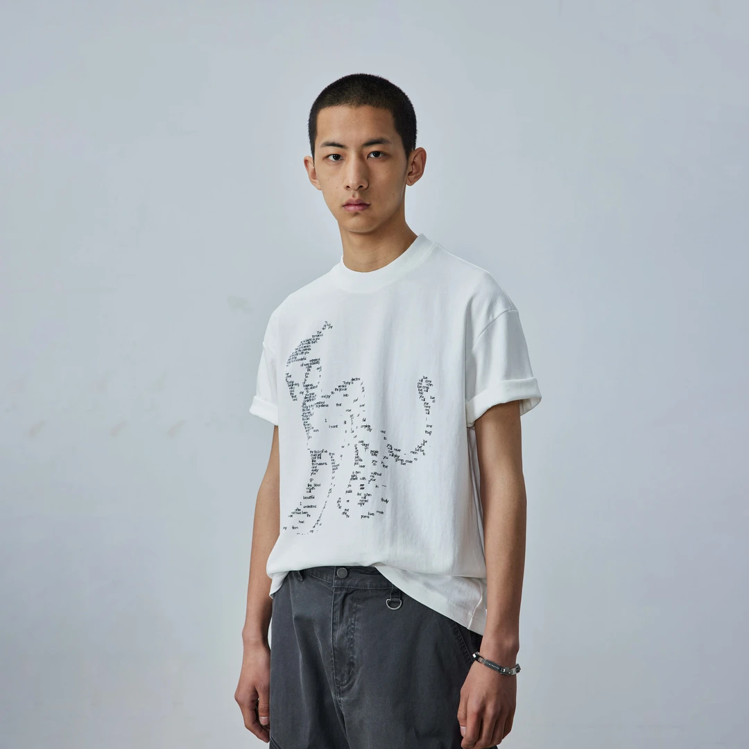 SILENTEX字母神兽印花T恤男女同款情侣短袖男士运动休闲夏季复古