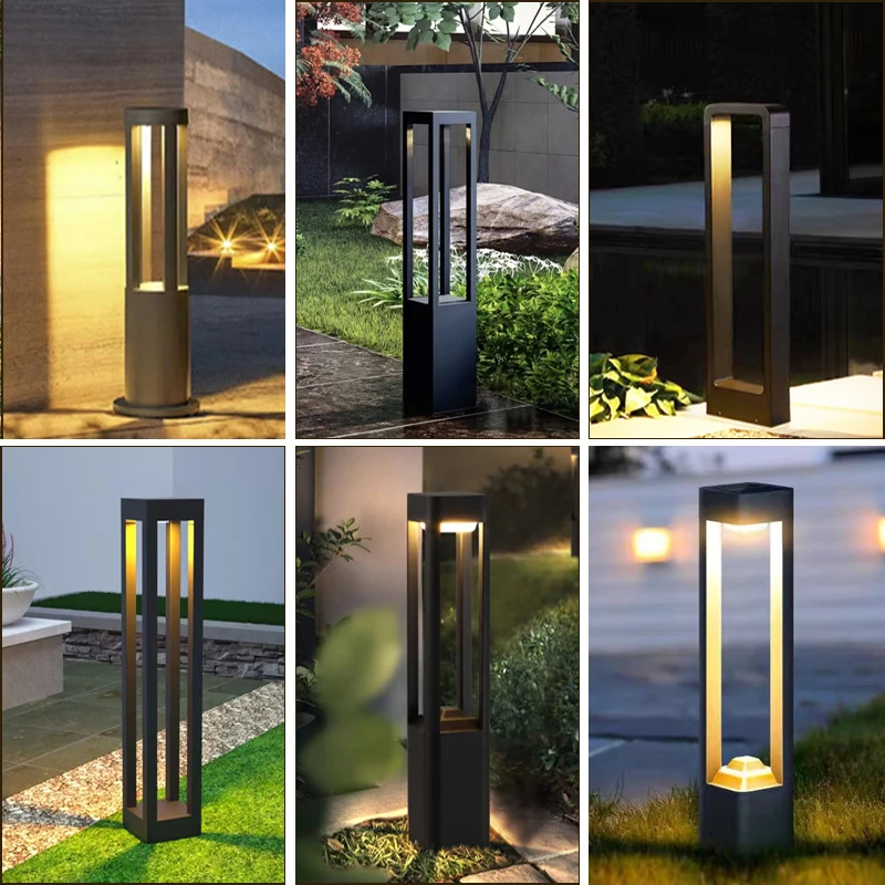 户外草坪灯室外简约别墅广场景观公园方形柱头草地防水草坪灯