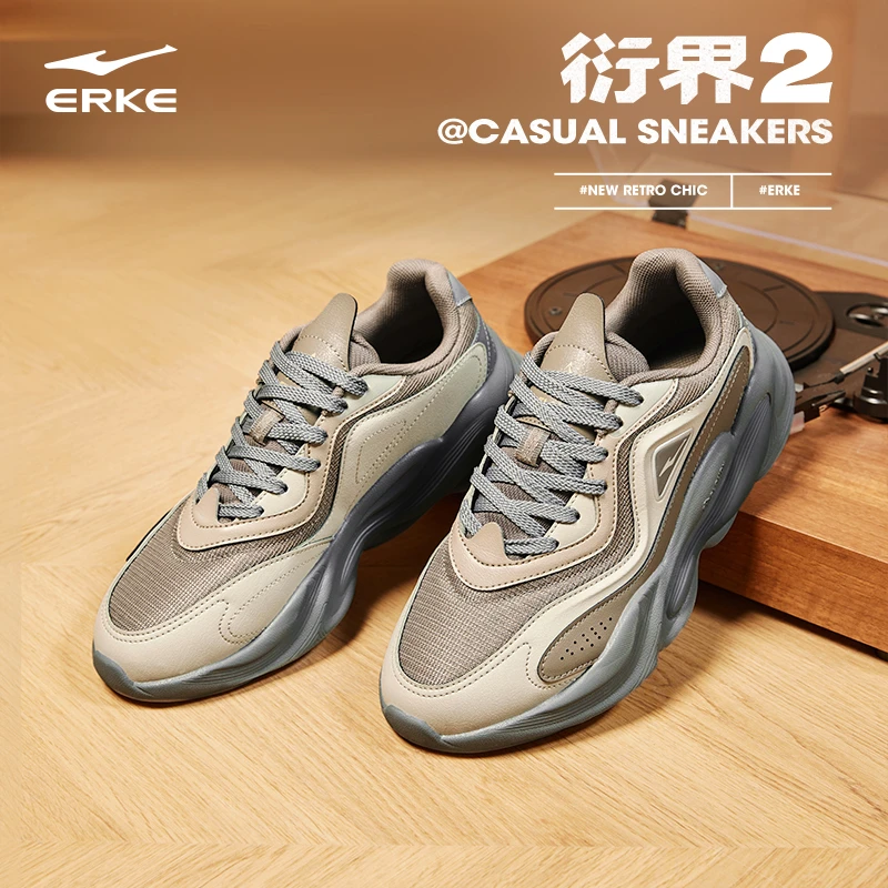 衍界2.0丨鸿星尔克秋季新款情侣休闲鞋百搭减震运动鞋51124302236