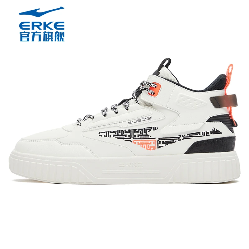 erke/鸿星尔克征服2022加绒高帮时尚板鞋空军一号男款休闲运动鞋