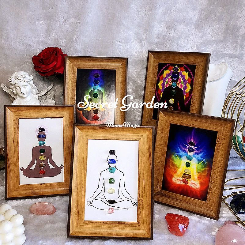 瑜伽石装饰画相框摆台摆件民宿装饰简约北欧风