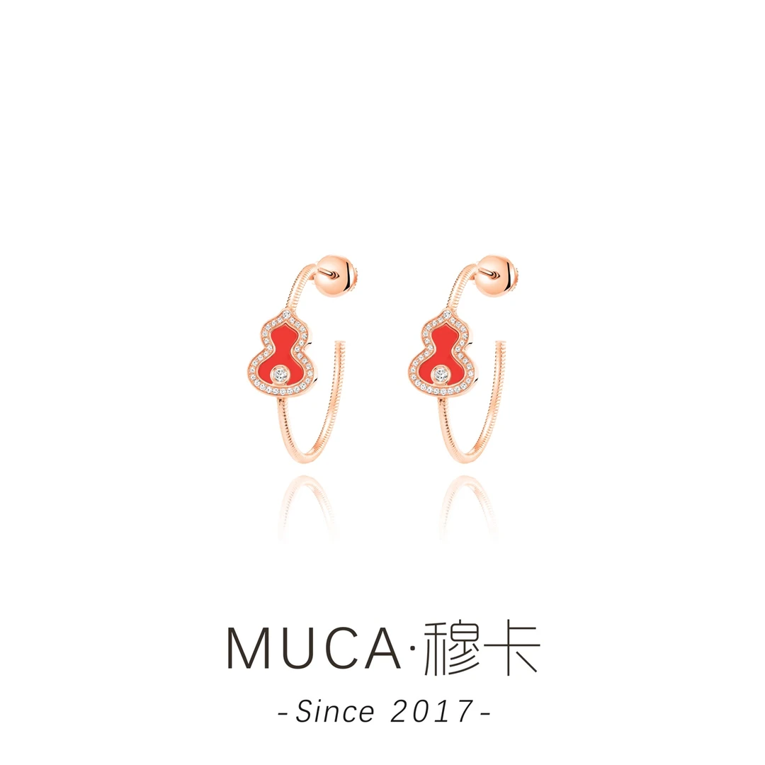 铜合金合成锆石耳饰 葫芦大C圈时尚百搭气质耳钉X823