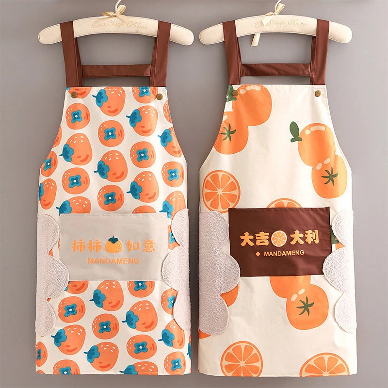 防水防油围裙女时尚夏季薄透气家用厨房做饭洋气围裙创意工作服