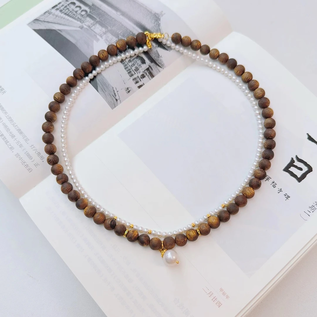 奇楠沉香圆珠锁骨链六 7CG4A7750460