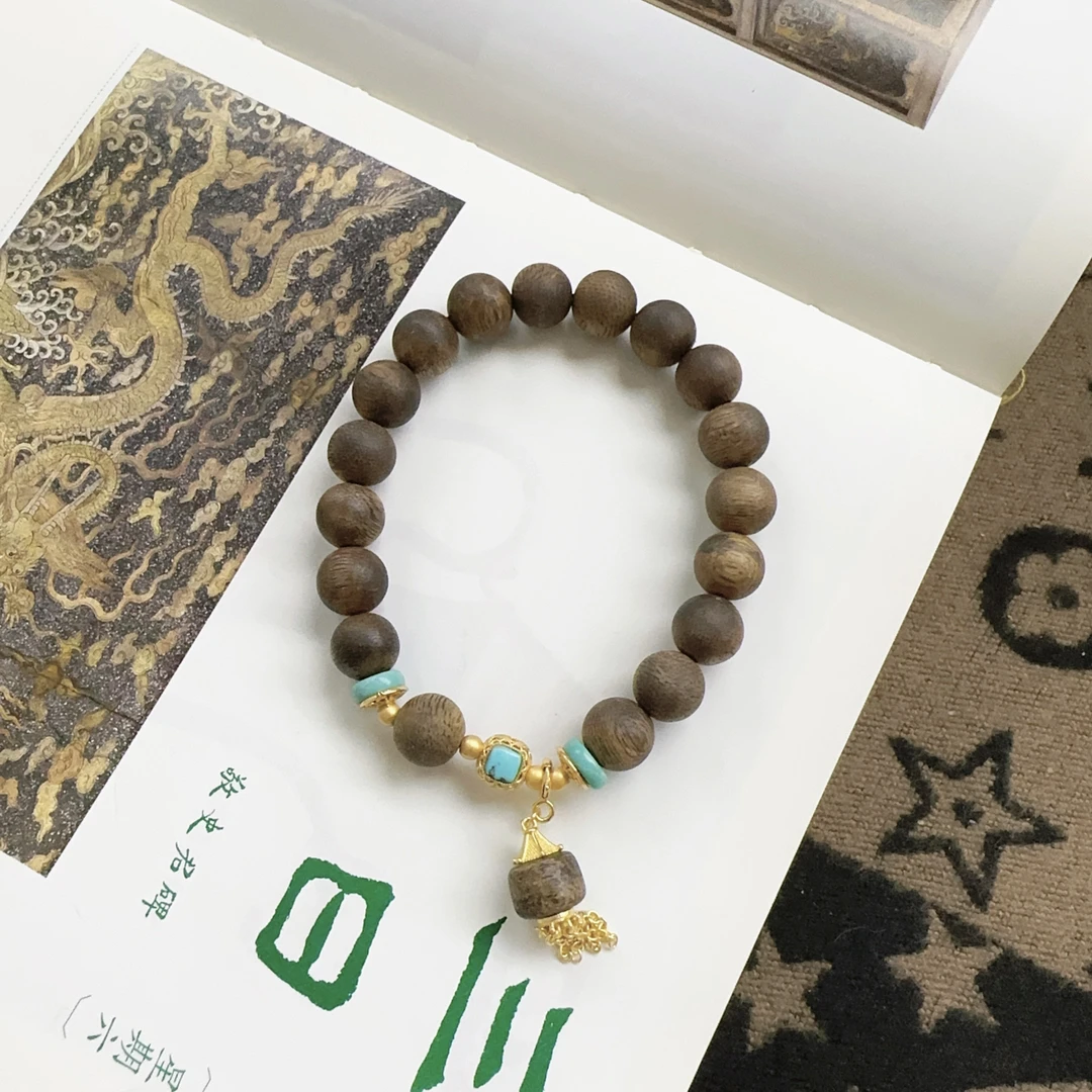 奇楠沉香圆珠流苏手串 三 L240105  8635