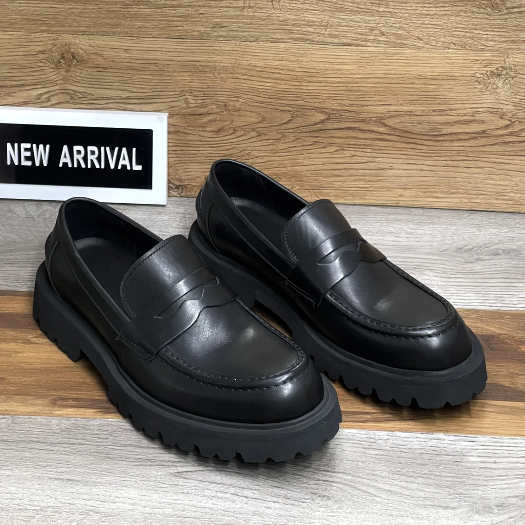 增高休闲皮鞋男皮鞋大头脚宽正装商务男士四季透气英伦高级感男鞋