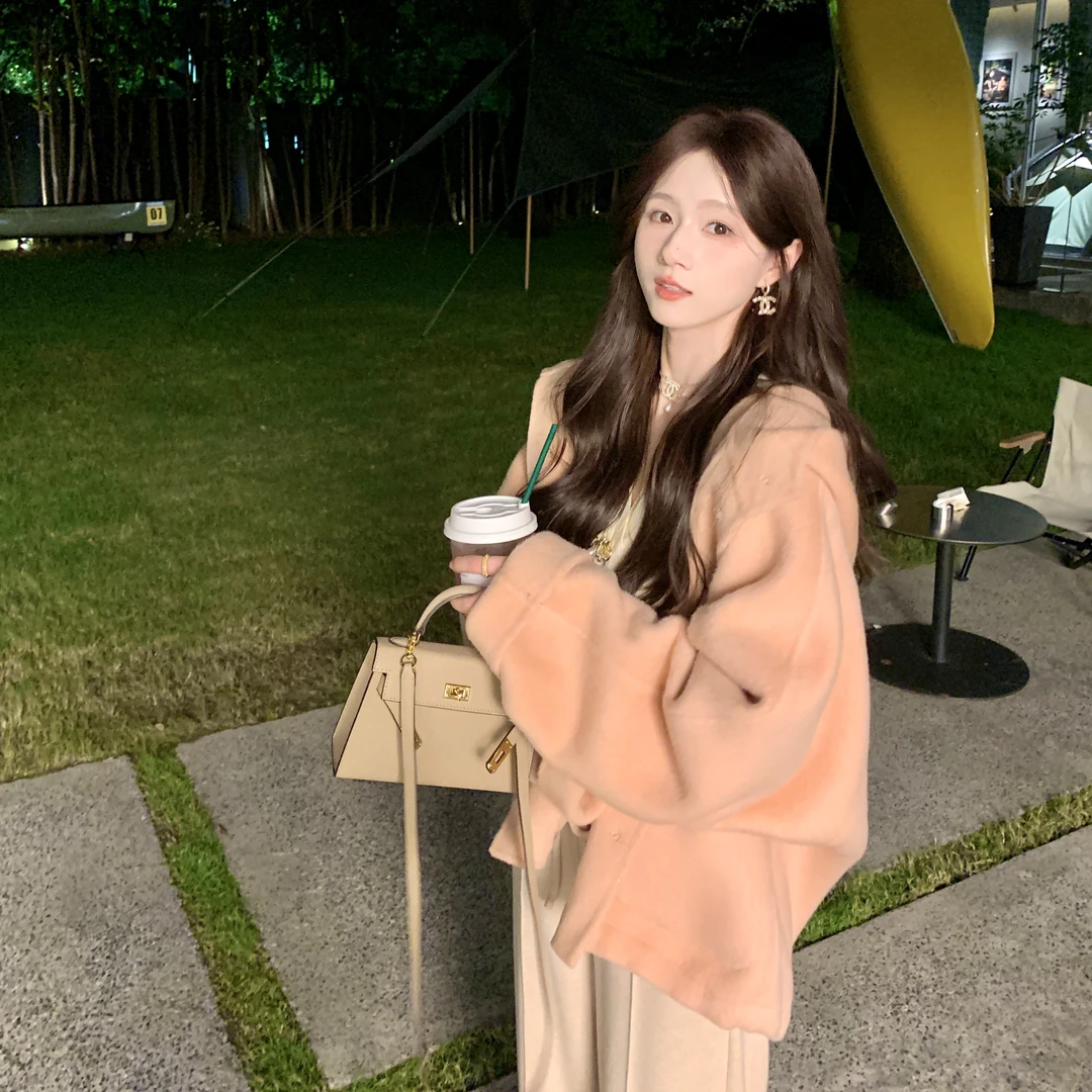 金蘑菇菇【冬日恋曲】设计师高定戴帽双面呢秋冬保暖显瘦骆驼绒大衣