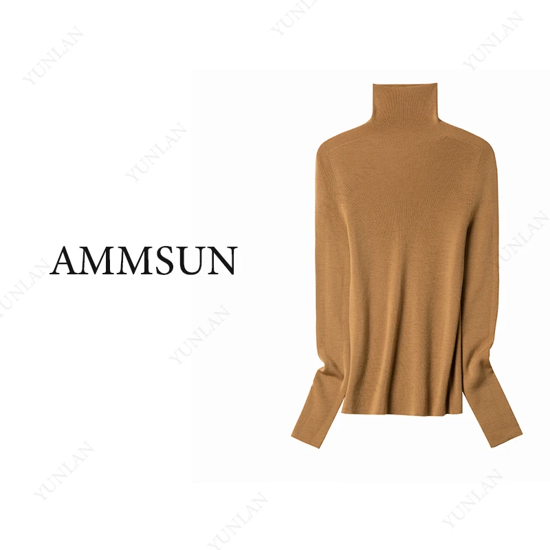 【100%精纺羊毛衫】新澳纱线无缝羊毛衫女士可机洗气质针织春